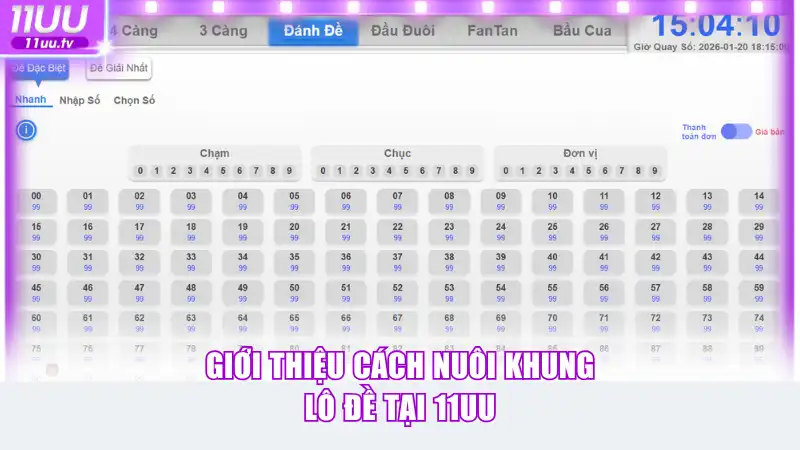 Giới thiệu cách nuôi khung lô đề tại 11UU