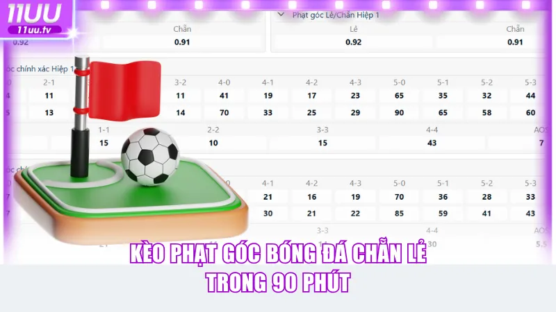 Kèo phạt góc bóng đá chẵn lẻ trong 90 phút